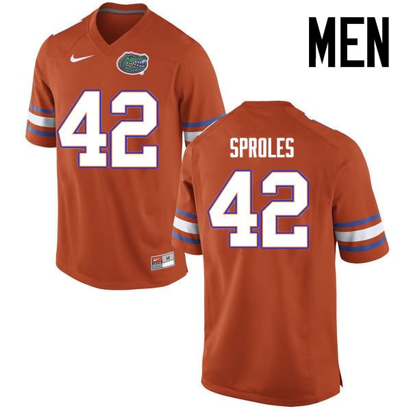 NCAA Florida Gators Nick Sproles Men's #42 Nike Orange Stitched Authentic College Football Jersey ACQ3064QX